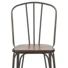 Modern designpall i industriell stil i järn och trä, 2 delar - Erika Viadurini