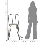 Modern designpall i industriell stil i järn och trä, 2 delar - Erika Viadurini