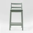 Lyxig pall i massiv bok med tygsits Tillverkad i Italien - Nora Viadurini