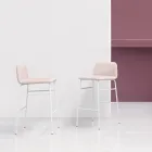 Lyxig pall klädd i tyg med metallbas tillverkad i Italien - Molde Viadurini