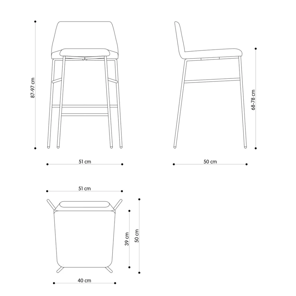 Lyxig pall klädd i tyg med metallbas tillverkad i Italien - Molde Viadurini
