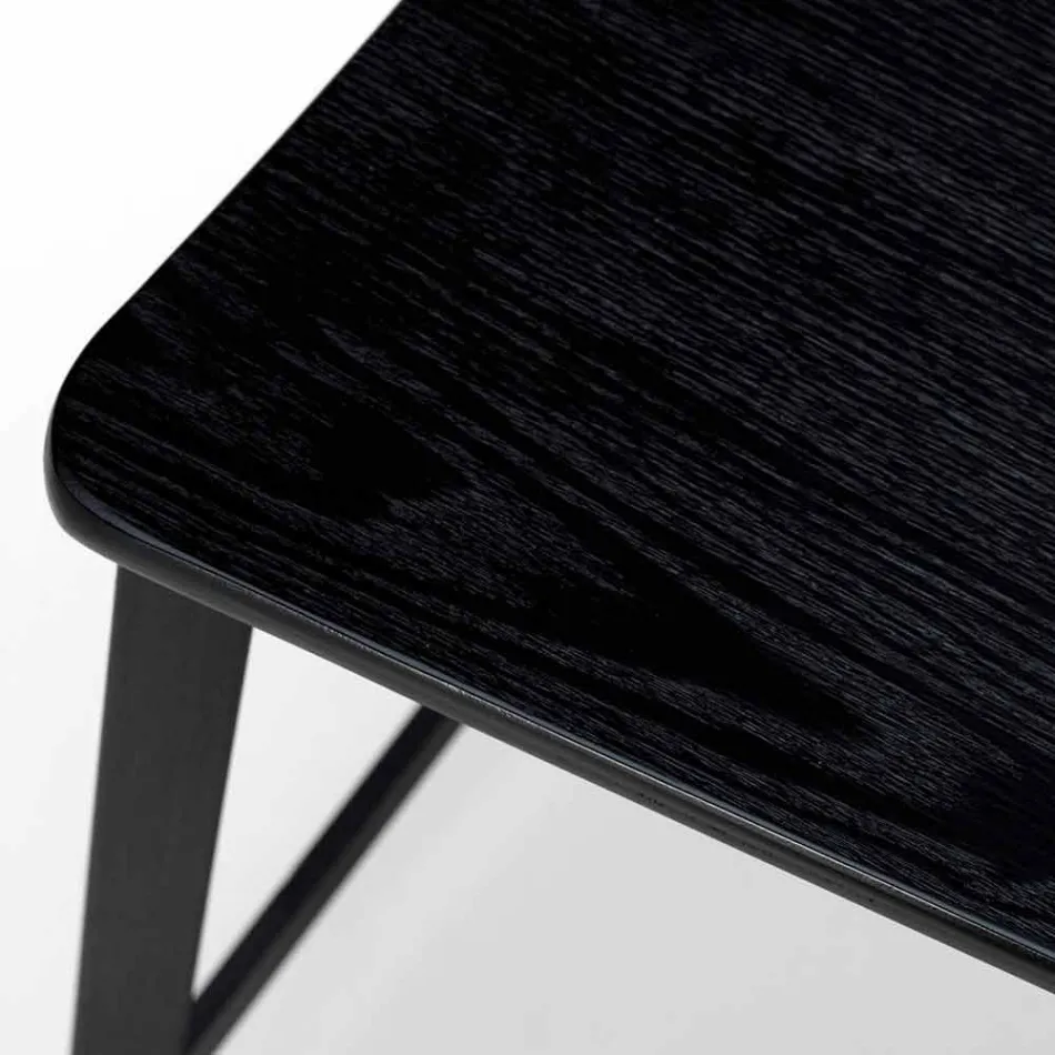 Modern design trä och metall pall, Elmas Viadurini