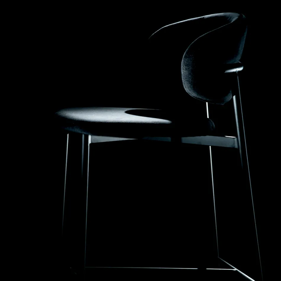 Fast pall med sammetssits och ryggstöd Tillverkad i Italien - Cagliari Viadurini