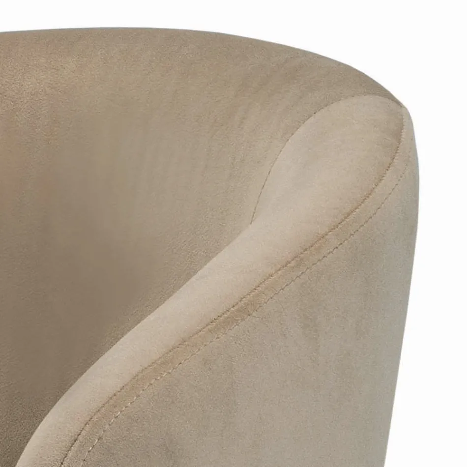 Fast pall med sammetssits och stålbas Tillverkad i Italien - Alassio Viadurini