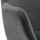 Fast pall med stoppad sits och stålbas Tillverkad i Italien - Arona Viadurini