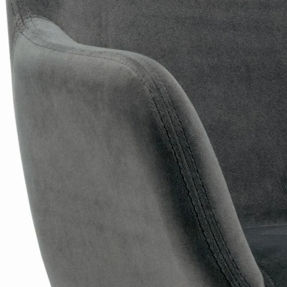 Fast pall med stoppad sits och stålbas Tillverkad i Italien - Arona Viadurini