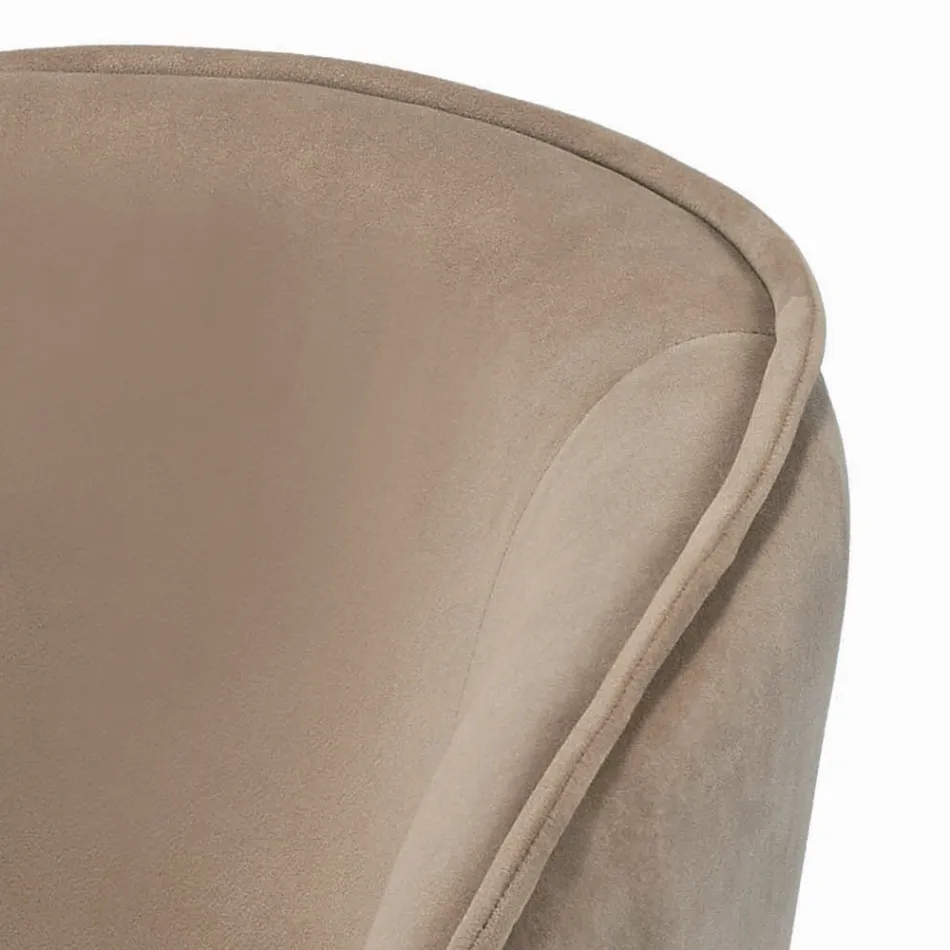 Vridbar pall med sammetssits och stålbas Tillverkad i Italien - Adria Viadurini