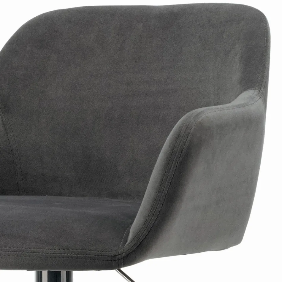 Vridbar pall med stoppad sits och stålbas Tillverkad i Italien - Arona Viadurini