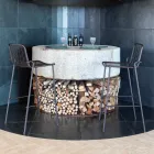 Stapelbar utomhuspall i metall Tillverkad i Italien 2 delar - Vikas Viadurini