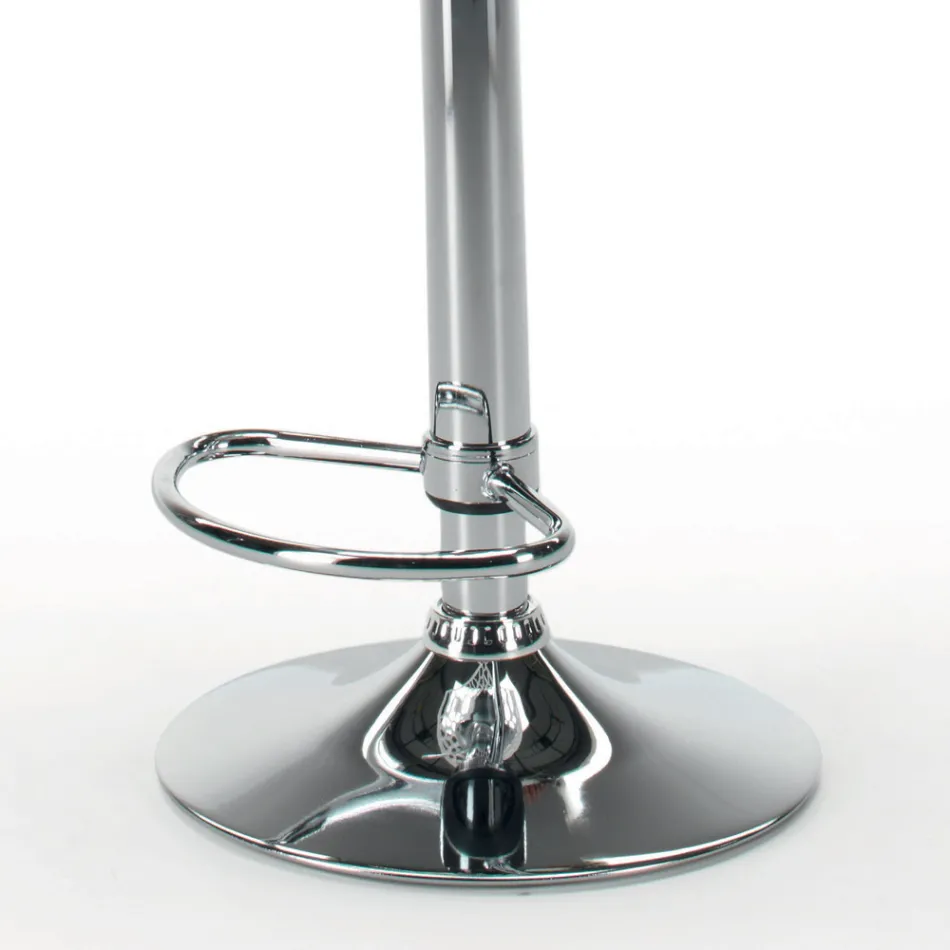 Pall i ekologiskt läder och stål med gaslyft Tillverkad i Italien - Lorenza Viadurini