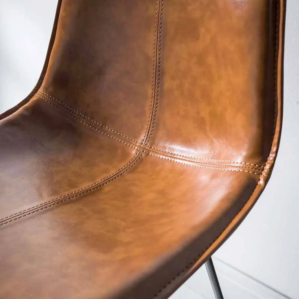 Pall i Faux Leather H 80, Base 4 Ben - Ovid Viadurini