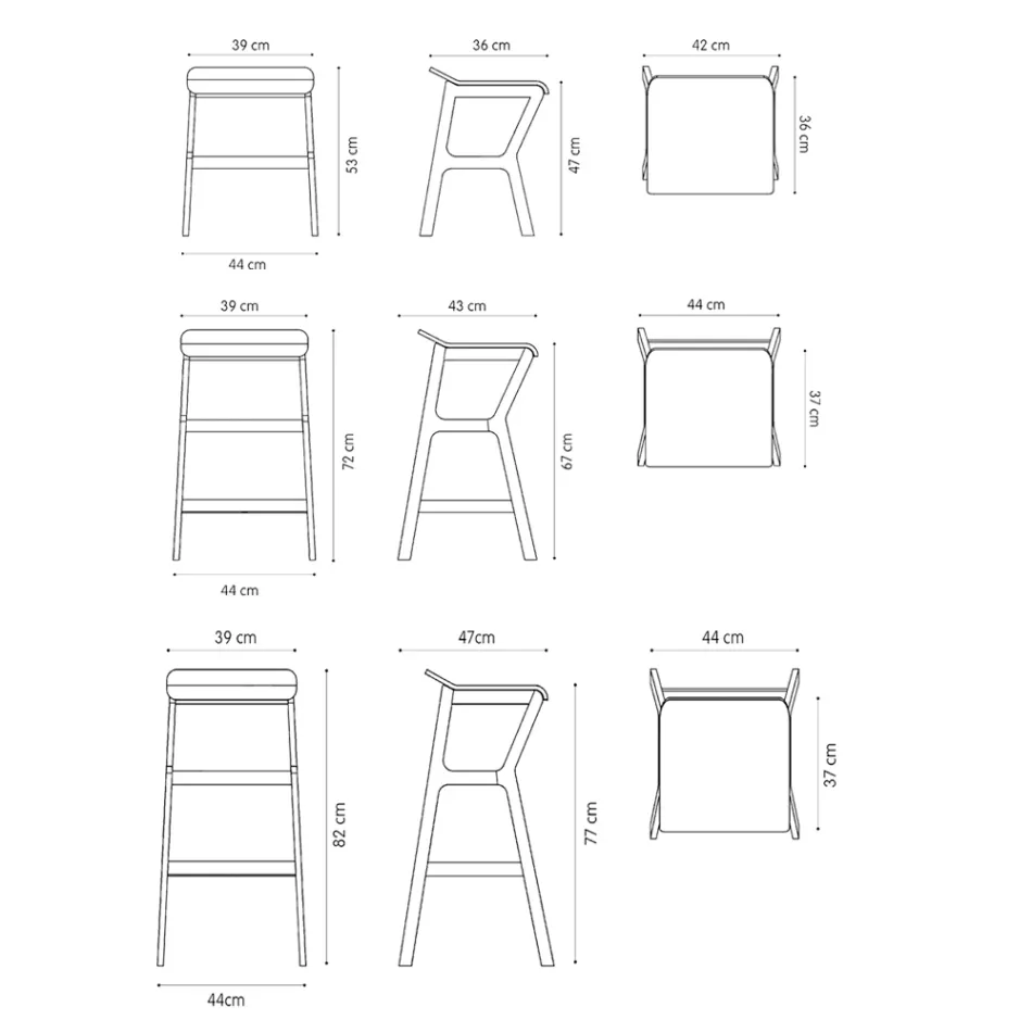 Pall i massiv bok med tygsits Tillverkad i Italien - Regensburg Viadurini