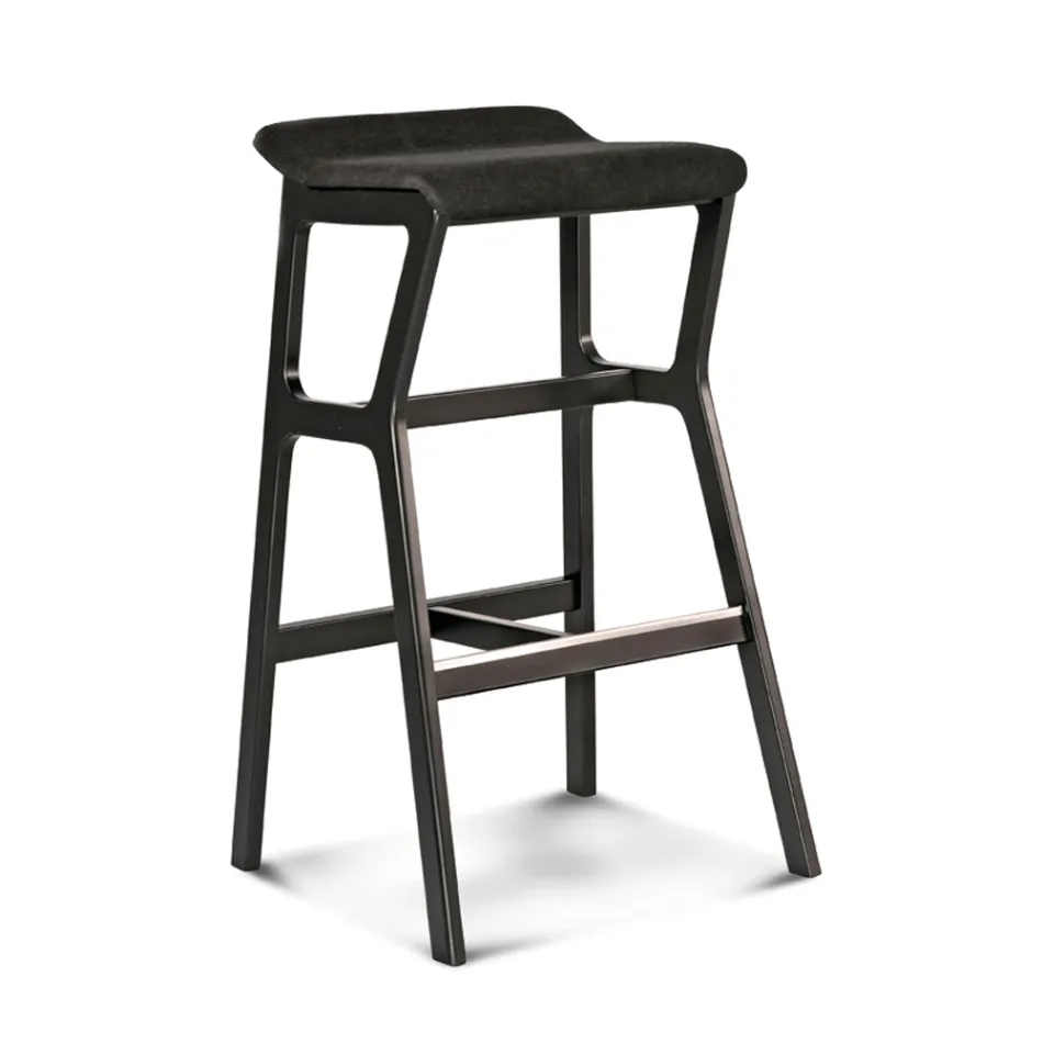 Pall i massiv bok med tygsits Tillverkad i Italien - Regensburg Viadurini