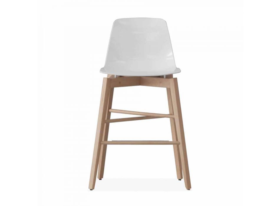 Pall i ek och vitlackad stol med modern design - Langoustine Viadurini