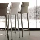 Avföring i metall och stål och modernt ekologiskt läder tillverkat i Italien Prato Viadurini