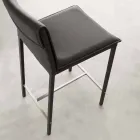 Avföring i metall och stål och modernt ekologiskt läder tillverkat i Italien Prato Viadurini