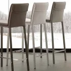 Avföring i metall och stål och modernt ekologiskt läder tillverkat i Italien Prato Viadurini