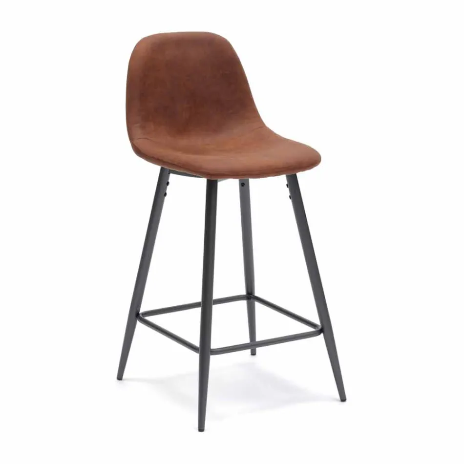 Pall i läder och metall modern design Gino Viadurini