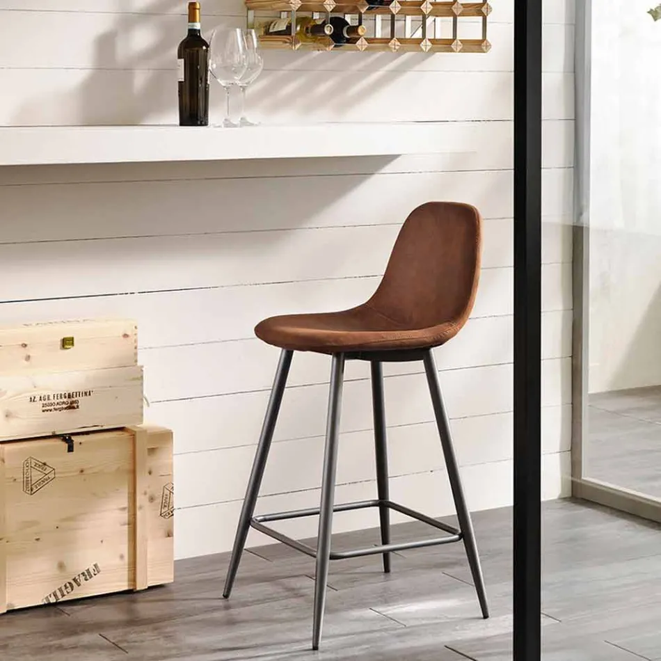 Pall i läder och metall modern design Gino Viadurini