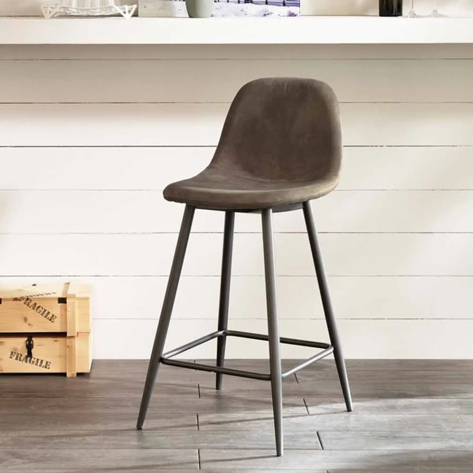 Pall i läder och metall modern design Gino Viadurini