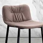 Pall i lädereffekt fibertyg och metall Tillverkad i Italien - Gohan Viadurini