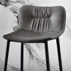 Pall i lädereffekt fibertyg och metall Tillverkad i Italien - Gohan Viadurini