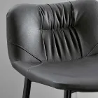 Pall i lädereffekt fibertyg och metall Tillverkad i Italien - Gohan Viadurini