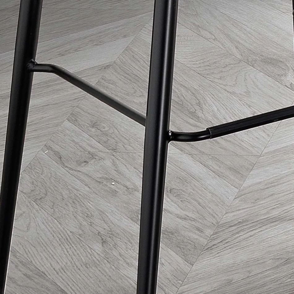 Pall i lädereffekt Fibertyg och metall Tillverkad i Italien - Gohan Viadurini