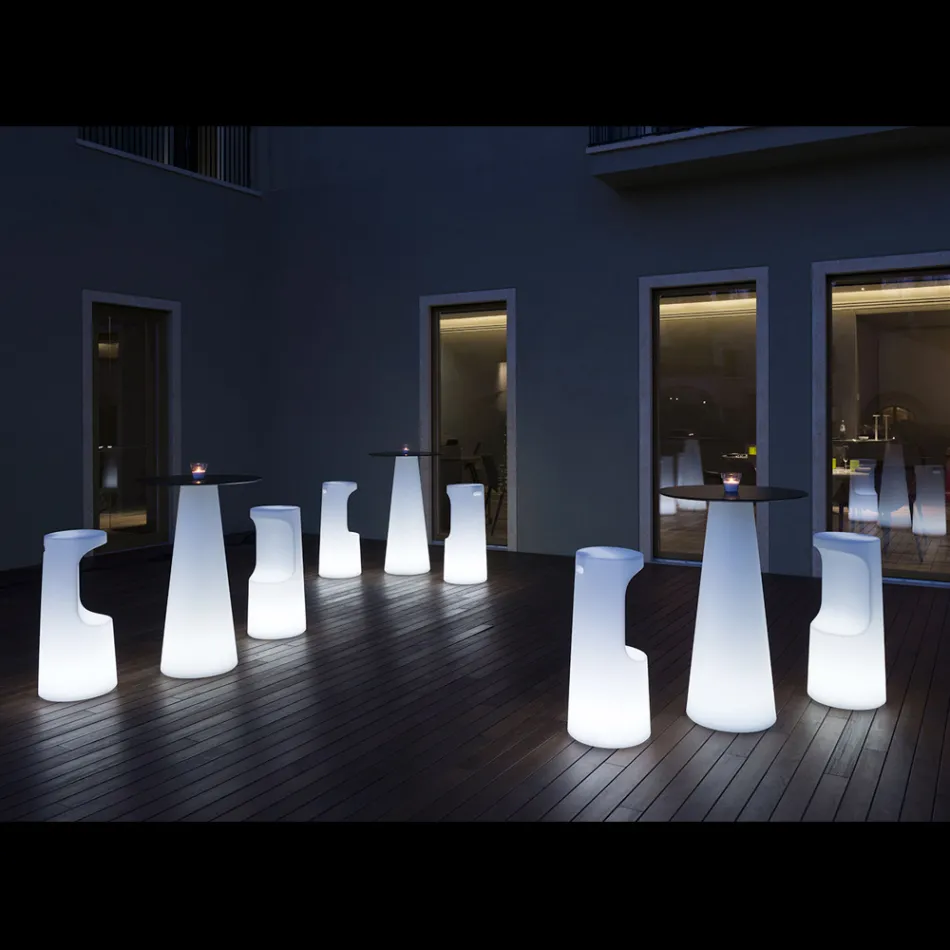 Outdoor Luminous Pall i polyeten med LED-ljus Tillverkad i Italien - Forlina Viadurini