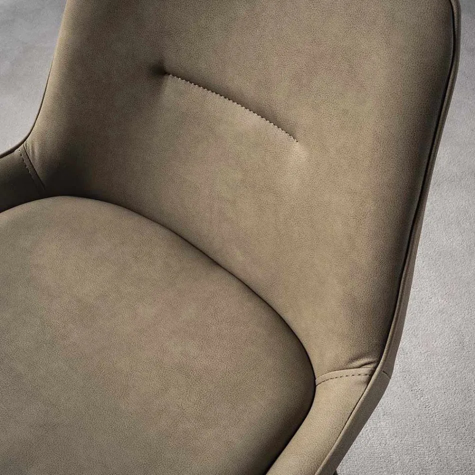 Modern pall H 80 cm, Seat i Eco-läder Nabuk - Ines Viadurini