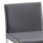 Modern pall i Alwyn H 94 cm ekologläder, helt tillverkad i Italien Viadurini