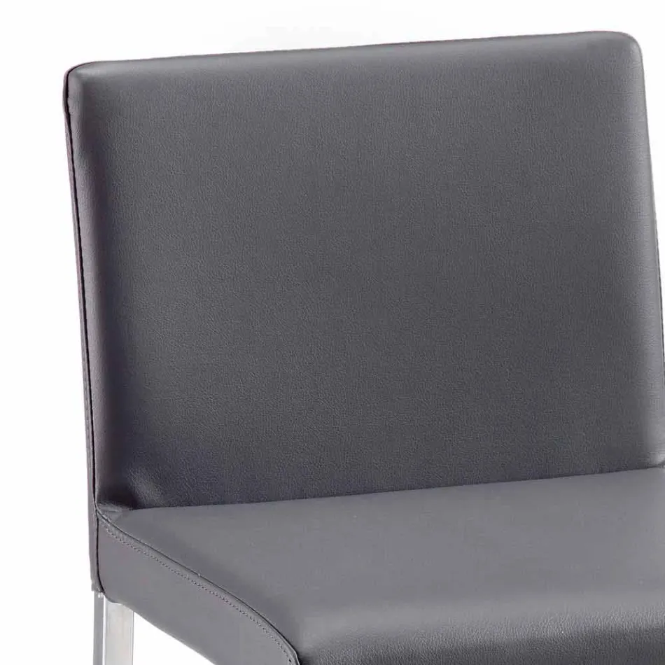 Modern pall i Alwyn H 94 cm ekologläder, helt tillverkad i Italien Viadurini