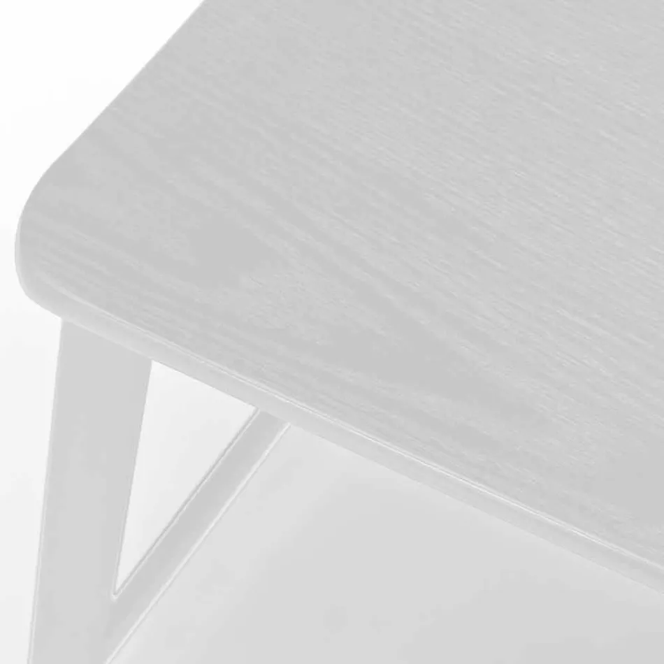 Modern metallpall med säte och ryggstöd i trä, 2 delar - Habibi Viadurini