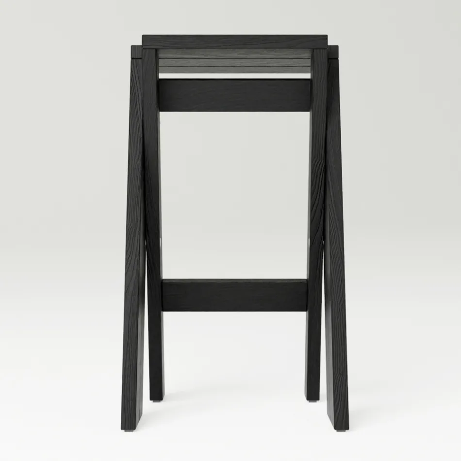 Vikbar och stapelbar pall i massiv ask - Skriv Viadurini