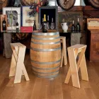 Vikbar och stapelbar pall i massiv ask - Skriv Viadurini