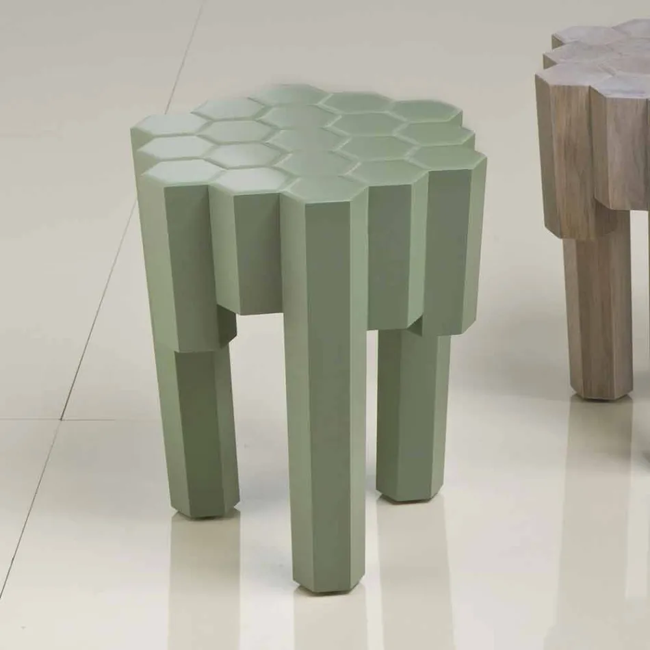 Pall / massivt trä soffbord design, L38xP38 cm, Begga Viadurini