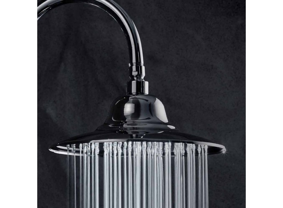 Klassiskt duschhuvud av stål med duscharm i mässing Tillverkad i Italien - Jeko Viadurini