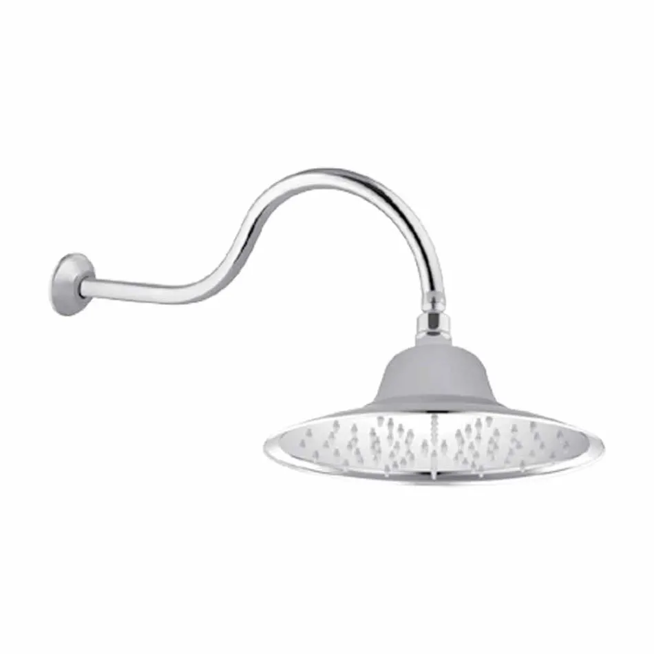 Klassiskt duschhuvud av stål med duscharm i mässing Tillverkad i Italien - Jeko Viadurini