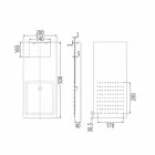 Duschhuvud i stål med dubbelstråle tillverkad i Italien - Cartesio Viadurini