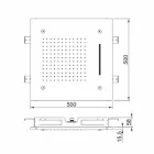 Takduschhuvud i rostfritt stål med 3 strålar tillverkade i Italien - Frido Viadurini