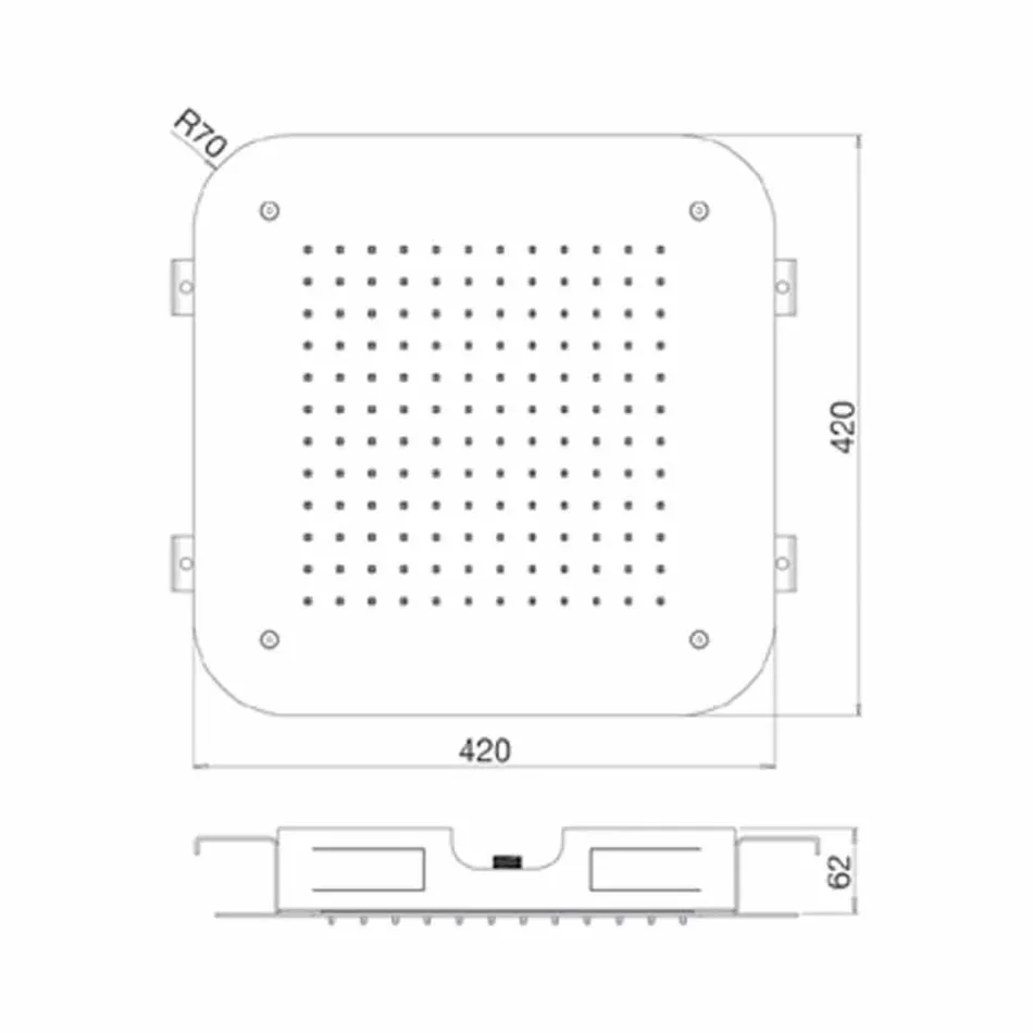 Takduschhuvud i rostfritt stål tillverkad i Italien - Elcan Viadurini