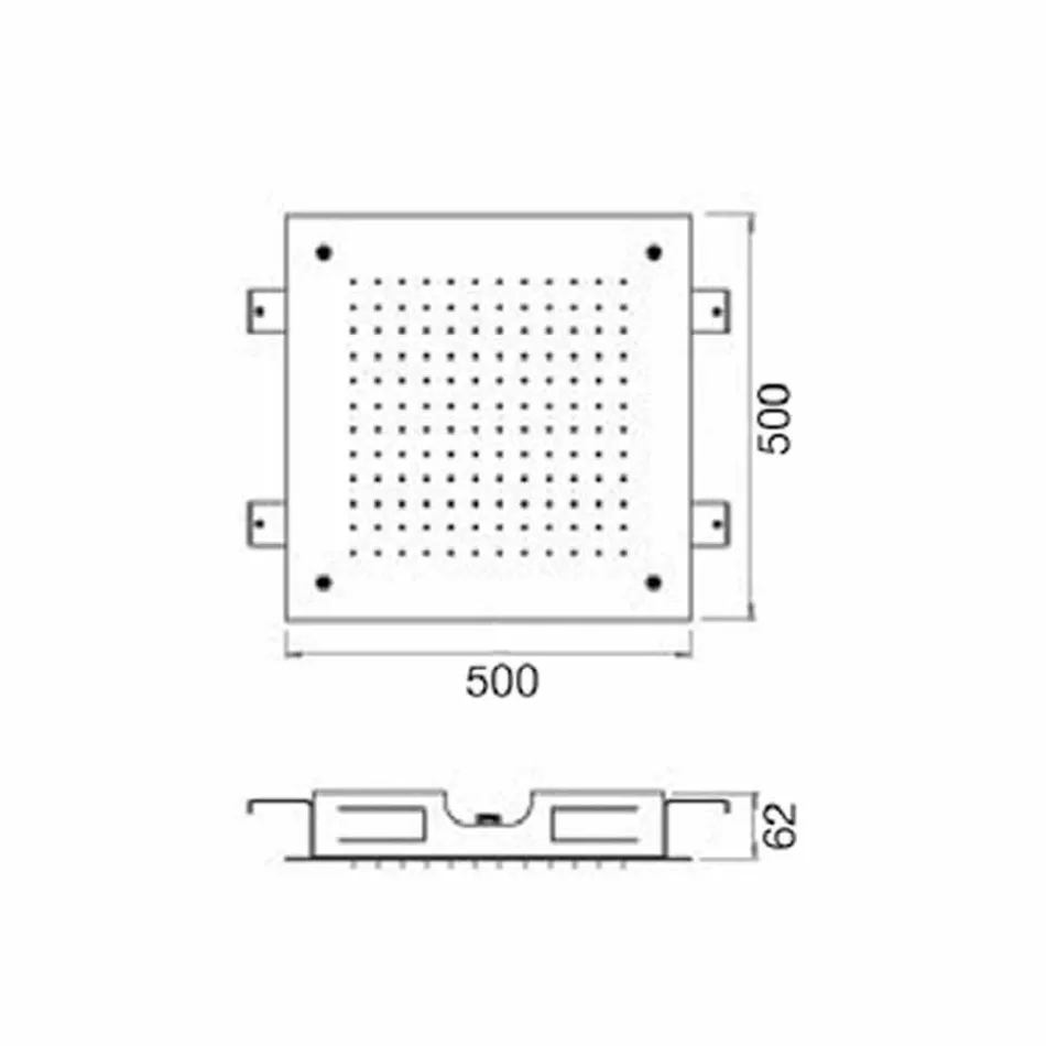 Takstråldusch i rostfritt stål tillverkad i Italien - Cauro Viadurini