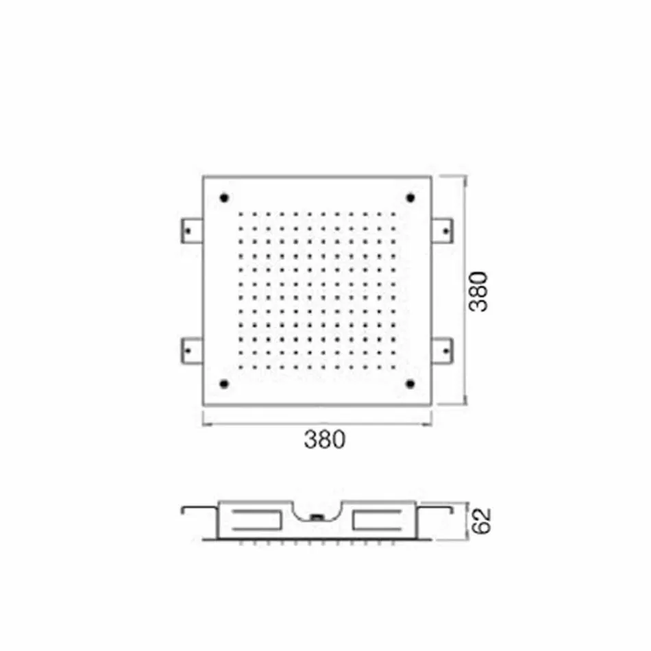 Takstråldusch i rostfritt stål tillverkad i Italien - Cauro Viadurini