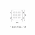 Takstråldusch i rostfritt stål tillverkad i Italien - Cauro Viadurini