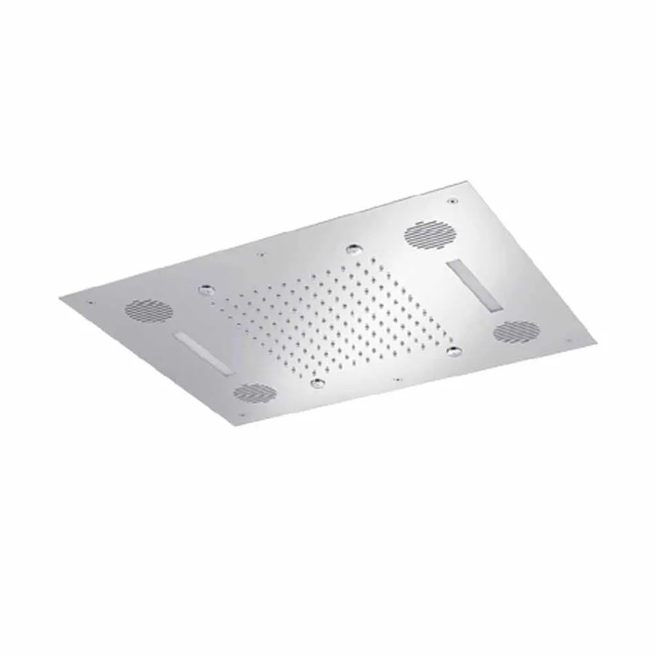 Stålduschhuvud med Chromoterapi och Bluetooth Made in Italy - Elbo Viadurini