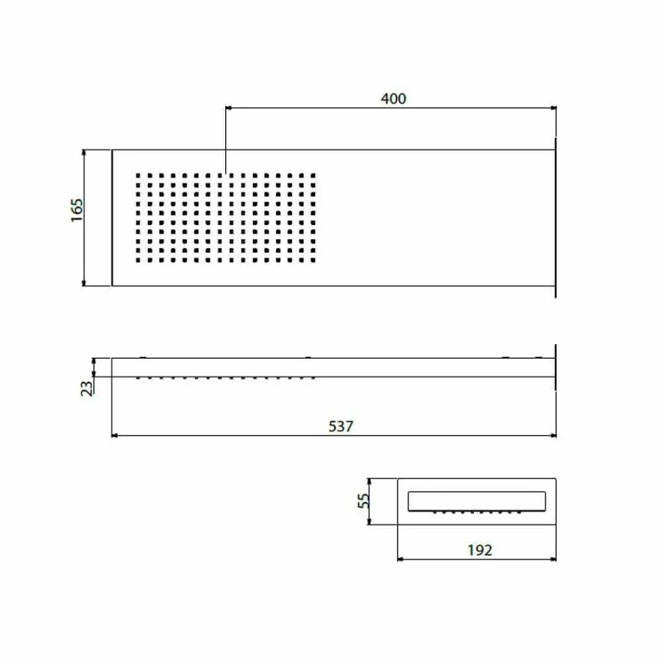 Stålduschhuvud med regnstråle tillverkad i Italien - Nairobi Viadurini