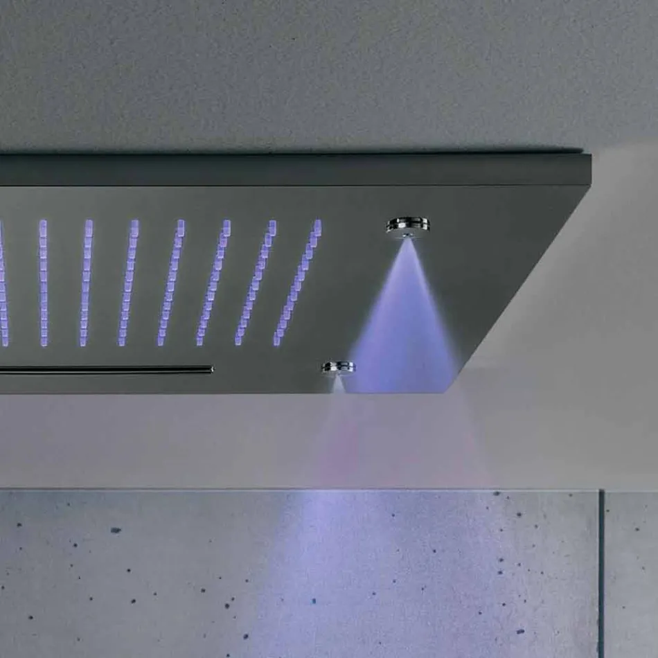 Duschhuvud i rostfritt stål med Chromoterapi Made in Italy - Solver Viadurini