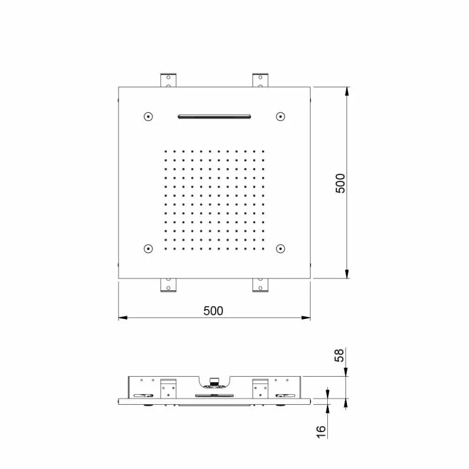 Duschhuvud i rostfritt stål med Chromoterapi Made in Italy - Solver Viadurini