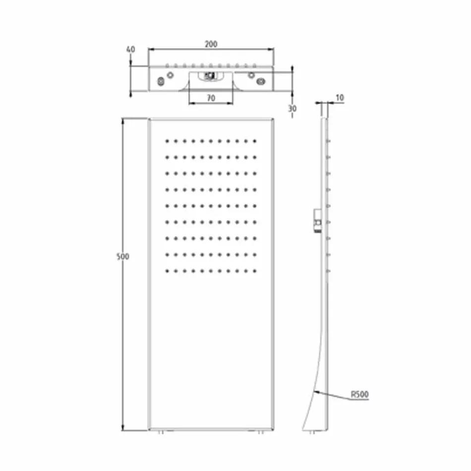 Duschhuvud i rostfritt stål med regnstråle tillverkad i Italien - Fiordo Viadurini