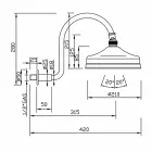 Mässingsduschhuvud med klassisk båge-arm Tillverkad i Italien - Bisco Viadurini